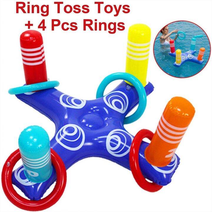 mia-inflatable-children-party-props-4pcs-rings-beach-toy-ring-toys-inflatable-ring-toys-ring-toss-game-swimming-pool-floating-ring-throw-pool-game