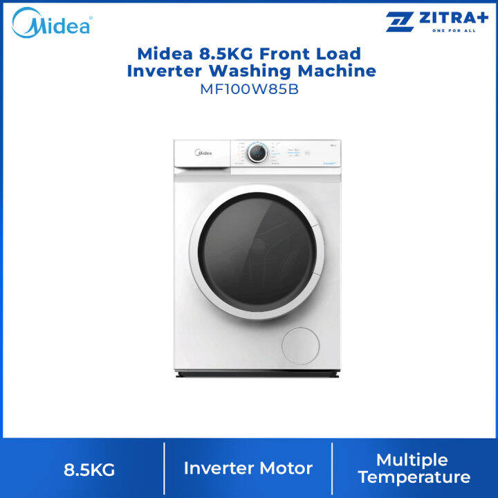 Midea 8.5KG Front Load Inverter Washing Machine MF100W85B 90 Degree