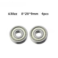 Free shipping 4pcs/lot Factory direct sale 638 638ZZ 638Z 8*28*9 mm High quality deep groove ball bearing 8x28x9mm Axles  Bearings Seals