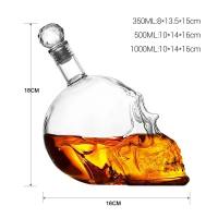 3505001000ML Crystal Skull Bottle Vodka Skull Shot Glass Bottle With Cork Skull Head Glass Carafe For Whisky Wine Spirits