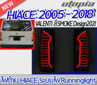 ชุดไฟท้าย (Toyota ) สำหรับรถตู้ Toyota HIACE ปี 2005-2018 1 คู่ (ซ้ายและขวา) ทรง VALENTI สี SMOKE Design2021 พร้อมระบบไฟ Runninglight