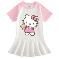 [??พร้อมส่งจากร้านไทย] Hello Kitty เดรสคิตตี้ เสื้อตัวยาว เสื้อคิตตี้ มินิเดรสคิตตี้ เสื้อเด็กผู้หญิง สวยๆค่ะผ้าดีมากค่ะ สกรีนชัดสวยค่ะ