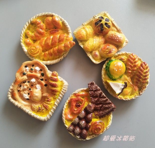 three-dimensional-chef-bread-food-refrigerator-magnet-magnet-nordic-ins-magnetic-food-set-cute-magnet