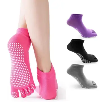 Women Anti-Slip Yoga Socks Pilates Socks Fitness Gym Sports 5 Toe
