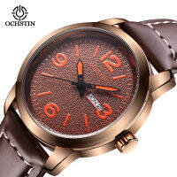 Legendary Series Quartz Movement Mens Watch สายหนัง Mineral Hardened Glass Waterproof Multi-Functional Quartz Watch