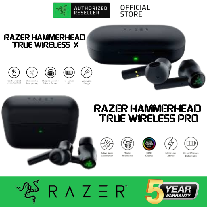 Razer Hammerhead True Wireless Pro Bluetooth 50 Tws Earphones Gaming In Ear Earbuds With Mic 6595