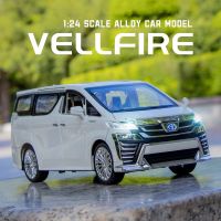 1:24โตโยต้า Vellfire MPV ล้อแม็กรถยนต์รุ่นเสียงและแสงดึงกลับคอลเลกชัน D Iecast ยานพาหนะรถยนต์ของเล่นสำหรับเด็ก