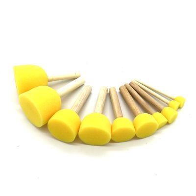 【YF】 set5Sponge foam brush  Sponge with wooden handle for children 4 blades sponge art painting diy toy materials
