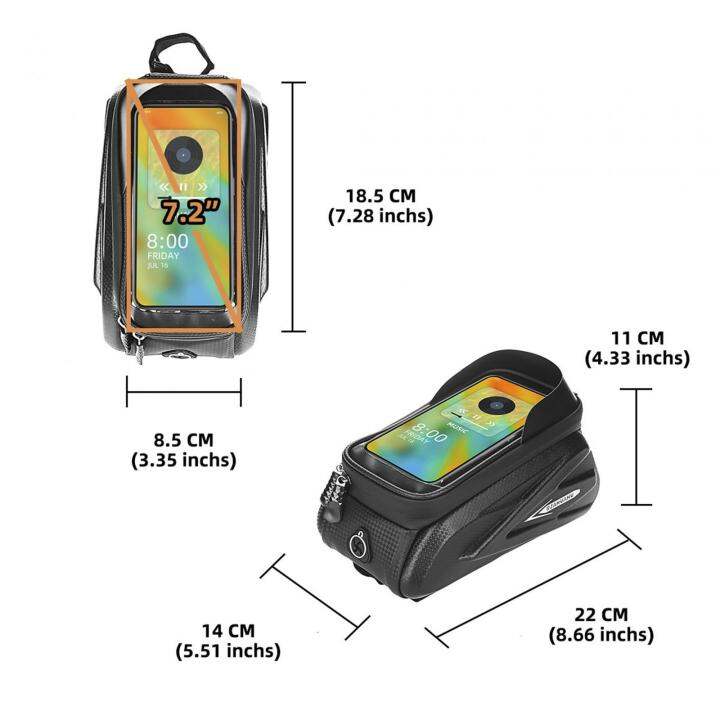 gepeack-โทรศัพท์จักรยานกระเป๋ามีกรอบด้านหน้าหน้าจอสัมผัสกระเป๋าโทรศัพท์จักรยาน-eva-สำหรับผู้ชายนักขี่จักรยาน