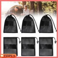 FZIPUA 4pcs เบามาก เครื่องมือเดินป่าปีนเขา ผู้จัดเดินทาง ถุงเก็บตาข่าย กีฬาแคมป์ปิ้ง ถุงหูรูด กระสอบของกลางแจ้ง