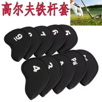 Titleist Taylormadeisecennte HONMA Malbonบัญชา GolfClubCoverIronHeadCoverClubCapCoverBlackDigitalIronCover10pcs/SetUniversalProtectiveCover