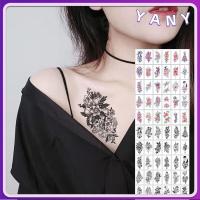 YANY 30pcs/Set ใหม่ ใช้งานง่าย หลากหลาย ดอกกุหลาบสีดำ รูปลอกแขน รอยสักชั่วคราว สักปลอม สติกเกอร์ร่างกาย