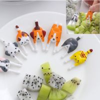 6/7/8/50/100pcs Cute Mini Animal Cartoon Food Picks Children Snack Cake Dessert Food Fruit Forks Lunch Accessories Party Decor