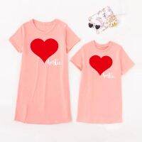 【YF】 Family Matching Mother And Daughter Autumn Summer Long Dress For Mommy Me Clothes Mama Girl Pink Outfits