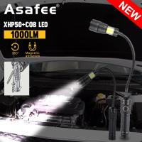 Asafee XHP50 Strong Light Flashlight Zoom With Magnet TYPE-C Charging Torch Work Lamp Rechargeable  Flashlights