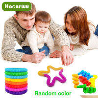 HAOERWU ของเล่นบีบอัดท่อป๊อปสียืดหลอดพลาสติกลูกฟูกหลอดบีบอัด