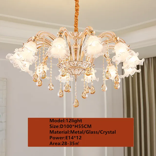 Gold crystal chandelier modern lighting for living room dinning room Chandelier lights Crystal