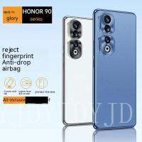 เคส YJD สำหรับ Honor 90 Pro สร้างสรรค์แผ่นหลังฝ้าเลนส์โลหะเคสโทรศัพท์กันกระแทกกรอบ