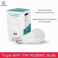 [HOT QQZIWWUJJWG 104] Tuya 7วัตต์ WIFI สมาร์ทหลอดไฟ E27 RGBCW หลอดไฟ LED หรี่แสงได้กับสมาร์ทชีวิต APP การควบคุมเสียงสำหรับ Google Home Alexa