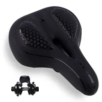 WEST BIKING MTB Bike Saddle Seat with Cycling Taillight Thicken Wide Comfortable Bike Bicycle Saddles GEL Hollow Bicycle Saddle