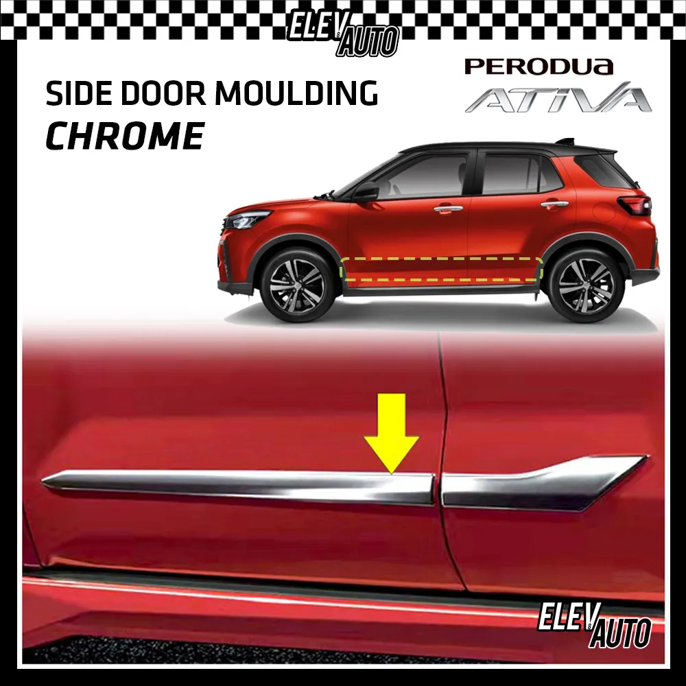 Perodua Ativa Chrome Side Body Moulding Door Trim Lining Bodykit Body Kit Perodua Ativa Accesories Lazada