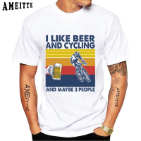 2023 NEW Casual Short Sleeved T-shirt, Printed with "i Love Beer And Bicycle And May Three", White, Summer Fashion, Suitable for Men And Couples, Suitable for Sports. Riding a Bicycle fashion t-shirt