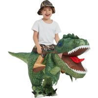 Adult Child Boy Girl Funny Inflatable Dinosaur Costume Riding Tyrannosaurus Rex Fancy Dress Kids Performance Halloween Party