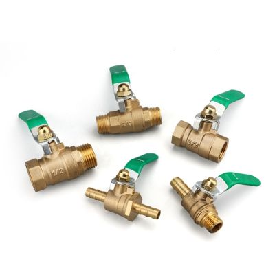 Thickened Copper Ball Valve 1/4 3/8 1/8 1/2 3/4 BSPT Female Male Thread Barb 8/10/12mm For Water Pipe Switch Heating Valve