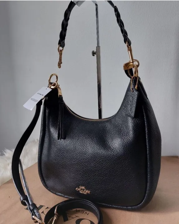 Original Coach Jules Hobo Bag In Signature Canvas C9190 - Black | Lazada PH