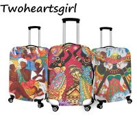 Twoheartsgirl Fashion African Women Luggage Protective Cover Zipper Suit for 18-32 Inch Trolley Suitcase Covers Travel Accessory