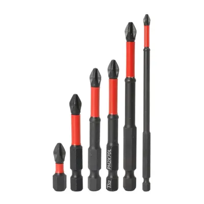 Magnetic Batch Head Non-Slip Slotted Cross Screwdriver Bits 50-90mm Hex Shank PH2 Electric Drill Screwdriver Screw Nut Drivers