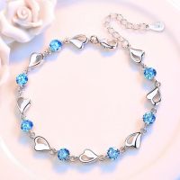 New 925 Sterling Silver New Jewelry Bracelet High Quality Retro Simple Color Heart Shaped Cubic Zirconia Length 17CM 4CM