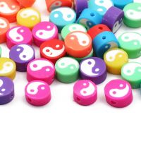 20/50/100pcs 10mm Tai Chi Polymer Clay Beads Yin Yang Loose Spacer Beads For Jewelry Making Bracelet Necklace DIY Accessories Beads