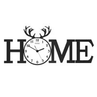 DIY Alphabet HOME Large Wall Clock in Black Modern Design Watches Decor Stickers Living Room Horloge Free Shipping