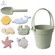 8pcs Baby Beach Toys Cute Silicone Toddlers Sand Toy Shovel Bucket Molds
