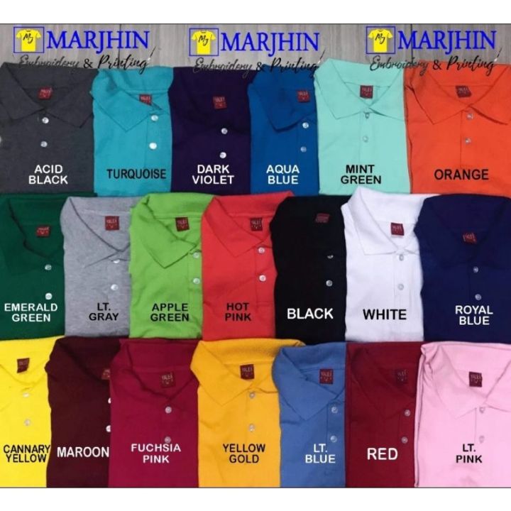 Yalex Polo Shirt Color Chart