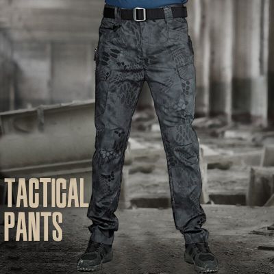 Mens คาร์โก้ลายพรางกางเกงหลายกระเป๋าทหารกางเกงผู้ชายกลางแจ้ง Joggers กางเกงขนาดพิเศษกางเกงผู้ชายยุทธวิธี
