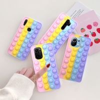 ☈✣❡ Redmi Note 9 Pro 9S 7 8 Pro Push Pop Bubble Fidget Toy Case Soft Cover for Redmi 9 9T 9C 9A Mi Poco X3 M3 Sensory Stress Reliver