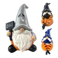 Halloween Gnomes Decor Thanksgiving Gnomes Resin Desk Ornament Ghost White Beard Dwarf Autumn Harvest Pumpkin Statue For Bedside best service