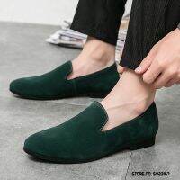 Novel Designer Suede Green Brwon Black Pointed Wedding Oxford Shoes Men Casual Loafers Formal Dress Footwear Zapatos Hombre