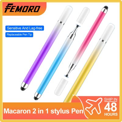 Femoro ปากกามาคารูนอเนกประสงค์แบบ2 In 1สไตลัสปากกาสำหรับหน้าจอสัมผัสดินสอสัมผัสทุกหน้าจอโทรศัพท์แท็บเล็ตอุปกรณ์เสริม