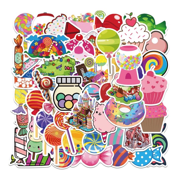 50pcs-colorful-candy-graffiti-korean-sticker-fridge-cute-kid-anime-custom-skateboard-skate-stickers-for-phoneone-child-bike