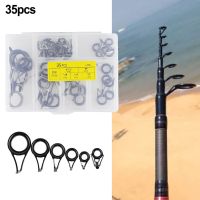 Tip Tops Fish Rod Guide Ring 35pcs 8#-20# Fishing Repair Set Portable Single Foot Single Foot Rod Stainless Steel + Ceramic YGJ3824 Accessories