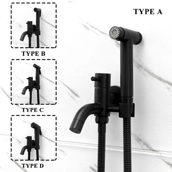 [HOT BEISI AN] Toilet Jet Spary Shower Set Matte Black Shattaf Douche