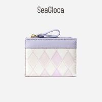 SeaGloca - กระเป๋าสตางค์ผู้หญิง Bifold ความคมชัด สีสัน เกาหลี ตาข่ายขนมเปียกปูนขั้นสูง