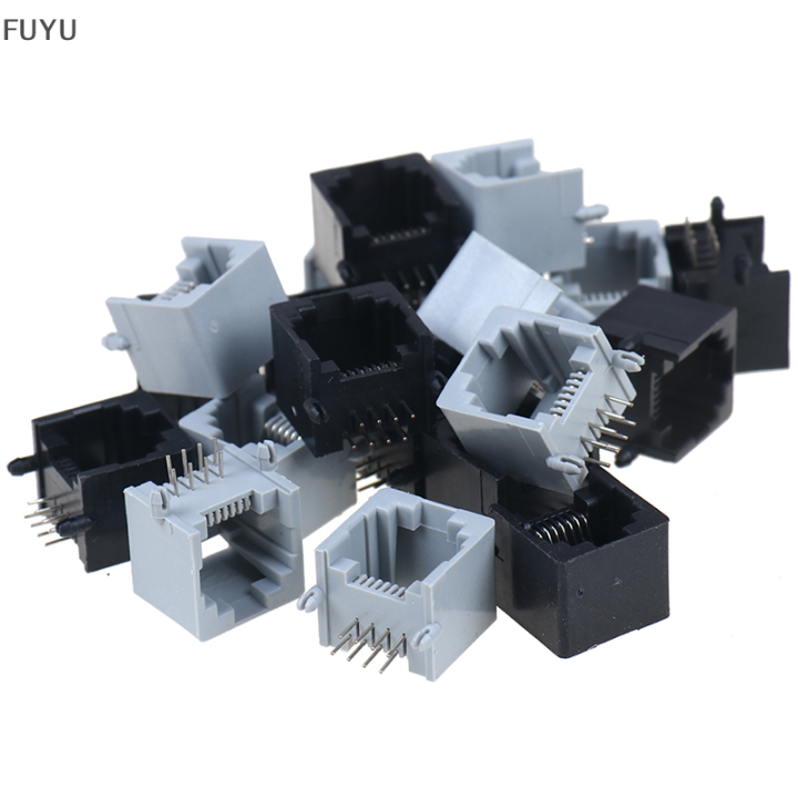 fuyu-10ชิ้น-ล็อต-rj45-8p8c-คอมพิวเตอร์-internet-network-pcb-jack-socket