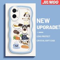 เคส JIUMOO สำหรับ OPPO เคส A36 A76 A96การ์ตูนสุนัขทำอาหารแฟชั่นลายคลื่นขอบเคสโทรศัพท์แบบใสน่ารักเลนส์กล้องถ่ายรูปดีไซน์ใหม่กันกระแทกเคสป้องกันซิลิโคนเคสใส