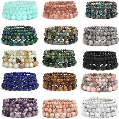1 Pc Natural Stone Bracelets Onyx Agates Round Beaded Bangles For Female Men Jewelry Reiki Handmade Jewelry Yoga Healing 19CM