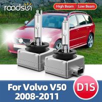 2ชิ้น D1s หลอดไฟซีนอนอะไหล่ Hid ไฟหน้ารถยนต์แป้นหลอดไฟ6000K Dc 12V สำหรับวอลโว่ V50 2008 2009 2010 2011