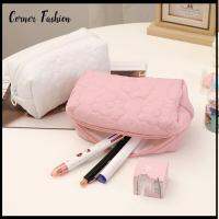 CORNER FASHION กระเป๋าใส่เครื่องสำอางค์ผสมผ้าฝ้าย3สีกระเป๋าถือสีลูกกวาดน่ารักลิปสติกเนื้อนุ่มกระเป๋าใส่กระดาษชำระผู้หญิง